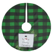 Snowman Green Buffalo Plaid | Groen en zwart Kerstboom Rok (Voorkant)
