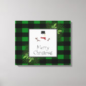 Snowman Green Buffalo Play Canvas Afdrukken (Voorkant)