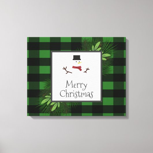 Snowman Green Buffalo Play Canvas Afdrukken (Voorkant)