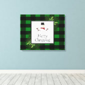 Snowman Green Buffalo Play Canvas Afdrukken (Insitu (Houten vloer))