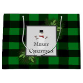 Snowman Green Buffalo Play Gift Bag Groot Cadeauzakje (Voorkant)