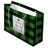 Snowman Green Buffalo Play Gift Bag Groot Cadeauzakje (Voorkant Gekanteld)