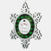 Snowman Green Buffalo Play Snowflake Ornament (Rechts)