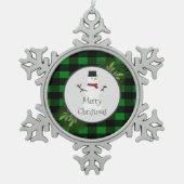 Snowman Green Buffalo Play Snowflake Ornament (Voorkant)