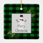 Snowman Green Buffalo Plays Ornament (Achterkant)