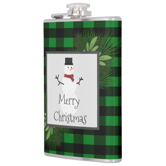 Snowman Green Buffalo Pset Flask Heupfles (Links)