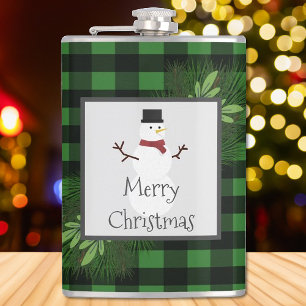 Snowman Green Buffalo Pset Flask Heupfles