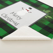 Snowman Green Buffalo Pset Sherpa Blanket Sherpa Deken (3/4)
