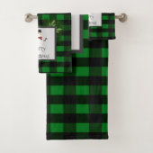 Snowman Green Buffalo Pset Towel set Bad Handdoek (Insitu)