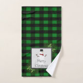 Snowman Green Buffalo Pset Towel set Bad Handdoek (Handdoek)