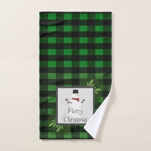 Snowman Green Buffalo Pset Towel set Bad Handdoek (Handdoek)