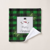 Snowman Green Buffalo Pset Towel set Bad Handdoek (Wasdoekje)