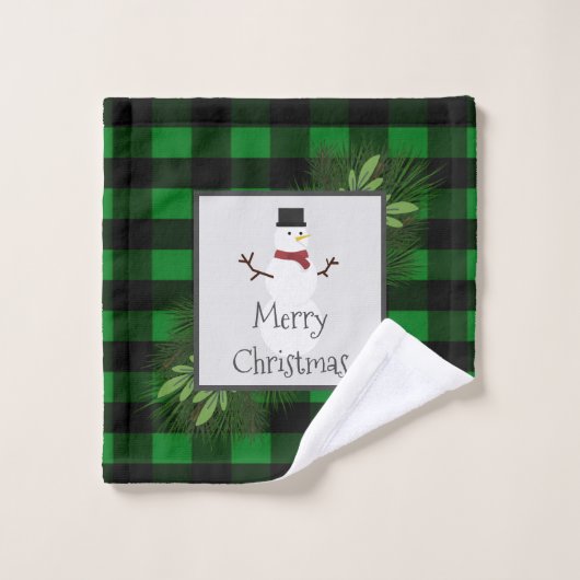Snowman Green Buffalo Pset Towel set Bad Handdoek (Wasdoekje)