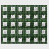Snowman Green Buffalo Pset Wrappapier Cadeaupapier (Vlak)