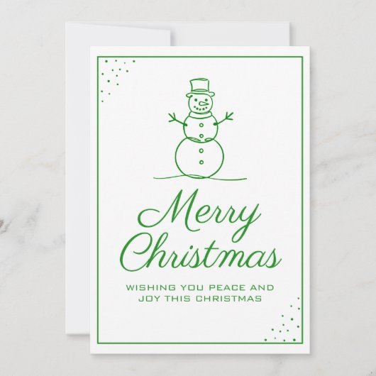 Snowman Greeting Christmas Card Kaart (Voorkant)