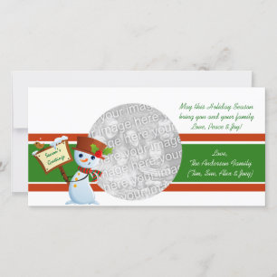 Snowman Greeting Holiday-fotokaarten Feestdagenkaart