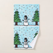 Snowman Greetings Bad Handdoek (Handdoek)