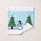 Snowman Greetings Bad Handdoek (Wasdoekje)