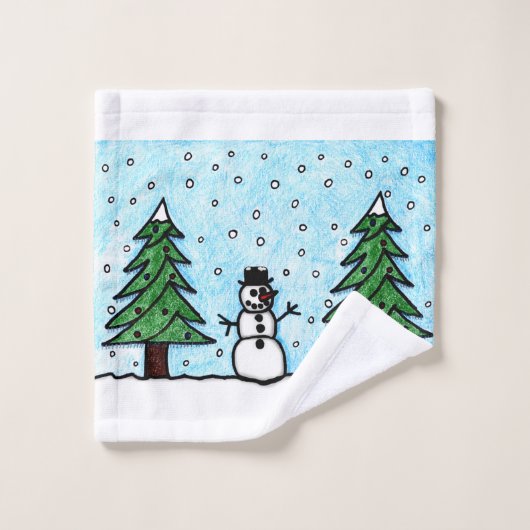 Snowman Greetings Bad Handdoek (Wasdoekje)