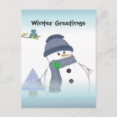 Snowman Greetings Briefkaart (Voorkant)