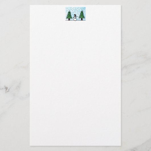 Snowman Greetings Briefpapier (Voorkant)