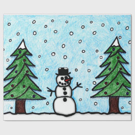 Snowman Greetings Cadeaupapier