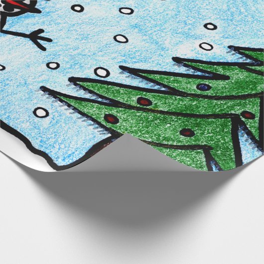 Snowman Greetings Cadeaupapier (Hoek)