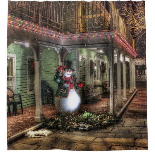 Snowman Greetings Douchegordijn (Voorkant)