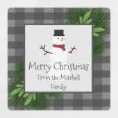Snowman Grey Buffalo Pset-baklabels Labels (Design 1)