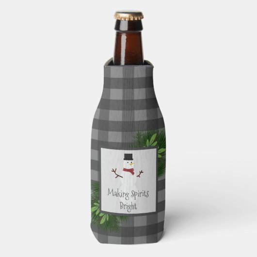 Snowman Grey Buffalo Pset Bottle Koelaar Flesjeskoeler (Fles Voorkant)