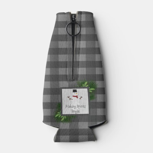 Snowman Grey Buffalo Pset Bottle Koelaar Flesjeskoeler (Achterkant)