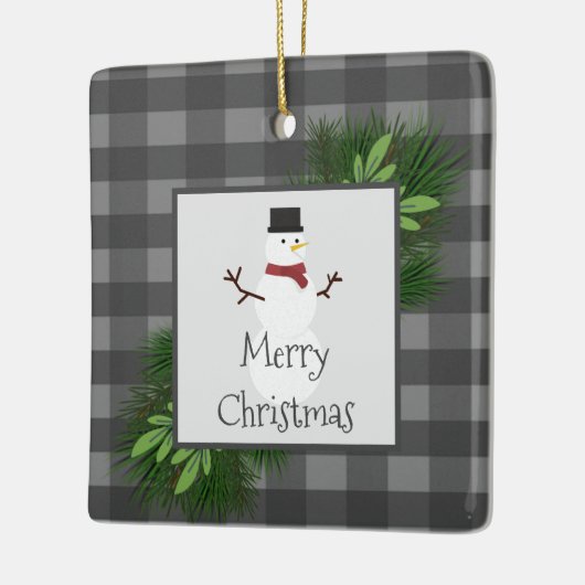 Snowman Grey Buffalo Pset Ceramic Ornament (Links)
