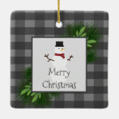 Snowman Grey Buffalo Pset Ceramic Ornament (Achterkant)