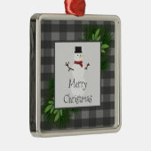 Snowman Grey Buffalo Pset Ceramic Ornament (Rechts)