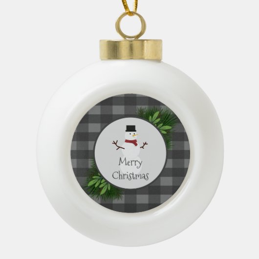 Snowman Grey Buffalo Pset Framed Ornament (Voorkant)