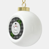 Snowman Grey Buffalo Pset Framed Ornament (Rechts)