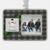Snowman Grey Buffalo Pset Framed Ornament (Voorkant)