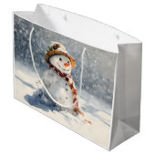 Snowman Groot Cadeauzakje (Achterkant Gekanteld)