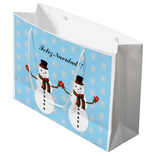 Snowman Groot Cadeauzakje (Voorkant Gekanteld)