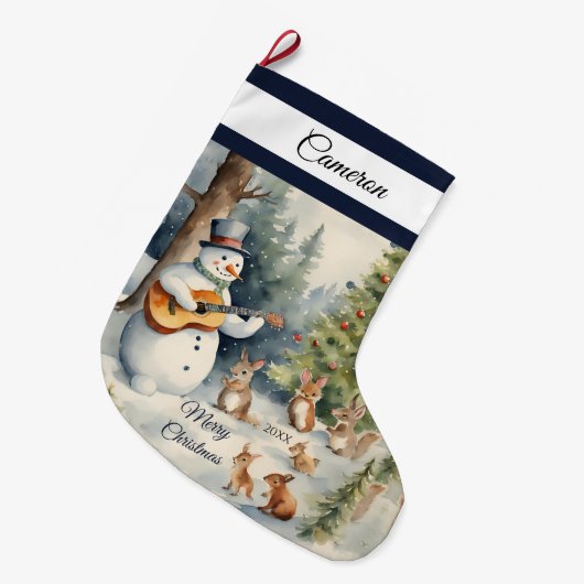 Snowman Guitar Custom Grote Kerstsok (Voorkant (Hangend))