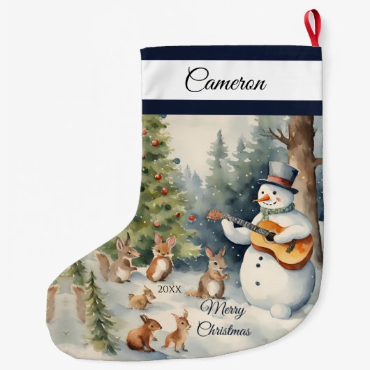 Snowman Guitar Custom Grote Kerstsok (Achterkant)