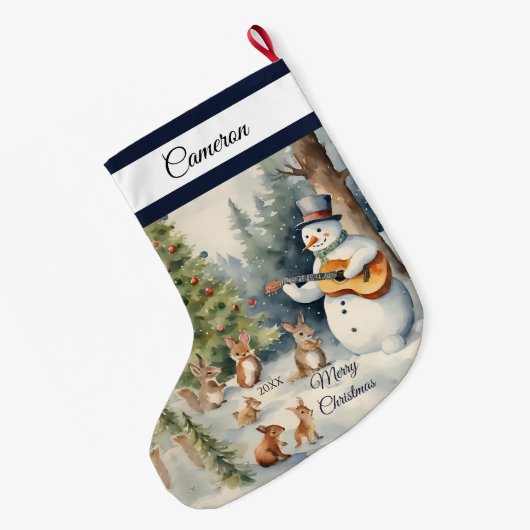 Snowman Guitar Custom Grote Kerstsok (Achterkant (Hangend))