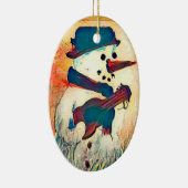 Snowman Guitar Persoonlijk Keramisch Ornament (Rechts)