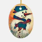 Snowman Guitar Persoonlijk Keramisch Ornament (Voorkant)