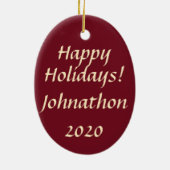 Snowman Guitar Persoonlijk Keramisch Ornament (Achterkant)