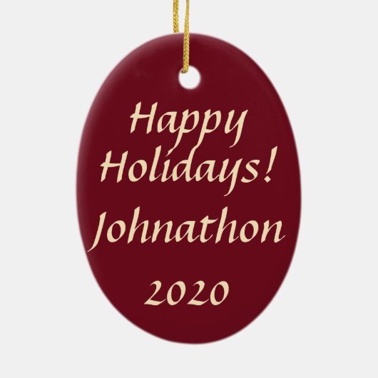 Snowman Guitar Persoonlijk Keramisch Ornament (Achterkant)