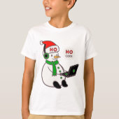 Snowman Hacker Ho Ho Code Christmas Tee T-shirt (Voorkant)