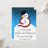 Snowman Haiku Poetry, met sneeuwfeest Kaart (Voorkant / Achterkant in situ)