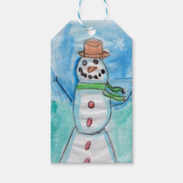 Snowman Happiness - Kinder kunst voor CHOC Cadeaulabel