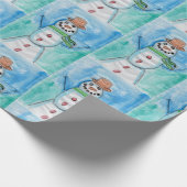 Snowman Happiness - Kinder kunst voor CHOC Cadeaupapier (Hoek)